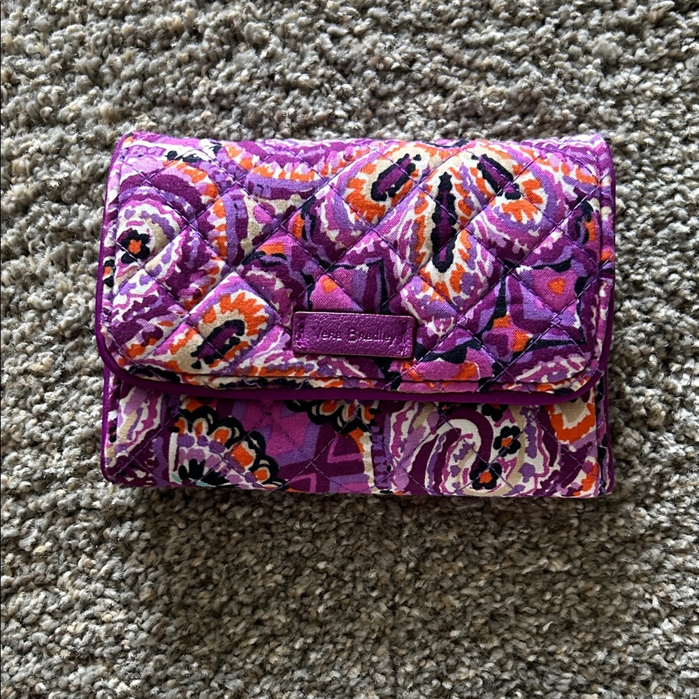 Vera Bradley Purple and Orange Quilted Wallet